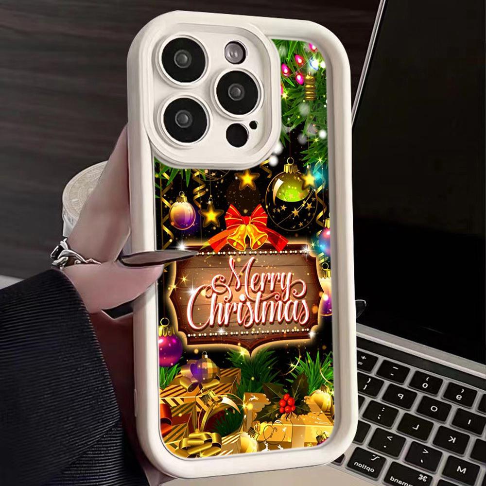 Ae113 Merry Christmas art Santa design art Phone Cases for Samsung A54 A05s A55 A53 A15 S23 S24 Ultra S25 Plus A35 Angel Eye Ladder Protective Cover