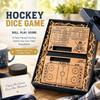 Wooden Tabletop Ice Hockey Dice Game Family Board Game Includes Dice Player Tokens and Scoreboard for Indoor Play
