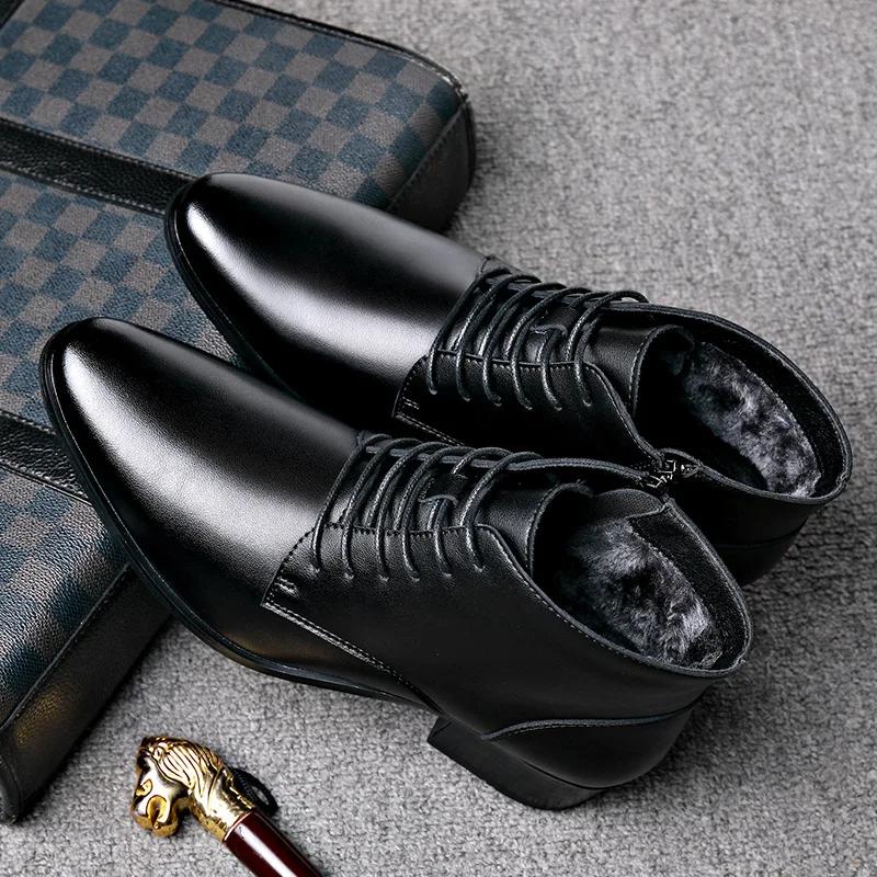 

Mens Casual Business Office Formal Dress Chelsea Boots Shoes Genuine Leather Boot Black Ankle Lace Up 37