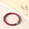 Wutai Mountain Natural Cinnabar Hand String with Calming Lotus Beads - Purple Gold Sand Bracelet for Women.