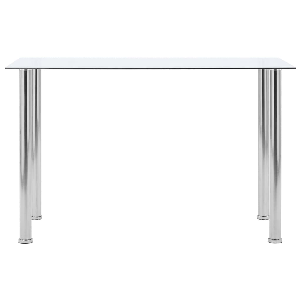 Vidaxl Mesa De Comedor Vidrio Templado Transparente 120X60x75 Cm - Imagen 3