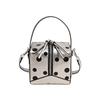 Unique PU Polka Dot Handbag Zipper Closure Top Handle Box Shaped Shoulder Bag Small Square Adjustable Strap Bucket Bag Commute