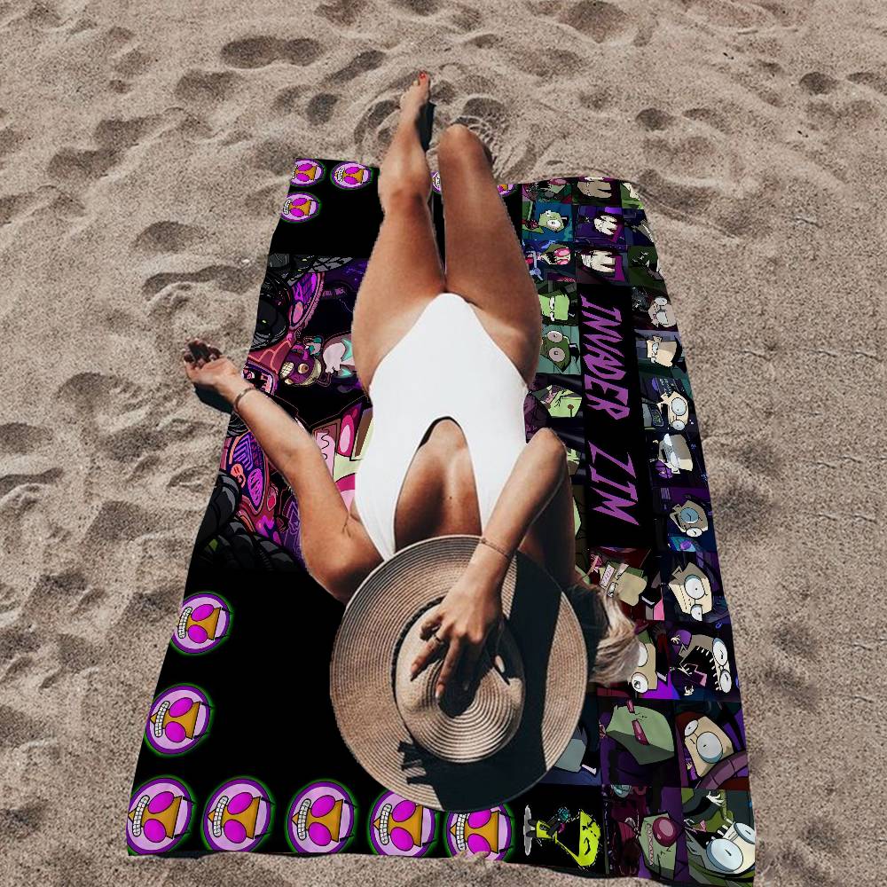 Invader Zim Hippie Microfiber Beach Towel Absorbent Quick Dry Soft Yoga Swimming Resort Mountain Climbing Towel