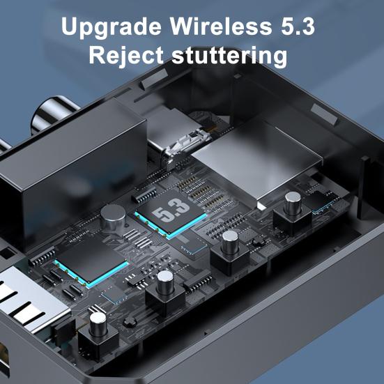 Bluetooth-compatible 5.3 Adapter Receiver NFC-Enabled 3.5mm AUX RCA Input USB Drive TF Card Outputs Home Stereos Smartphones Tablets Wireless