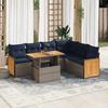 VidaXL Garden Lounge Set with Cushions 7 Pcs Grey Braided Resin Acacia 3327722