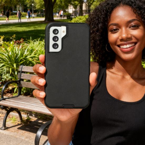 Phone Case for Samsung Shockproof Anti-Scratch Phone Case Cover with Raised Edges Dual-Layer Protection Sensitive Button Phone Case