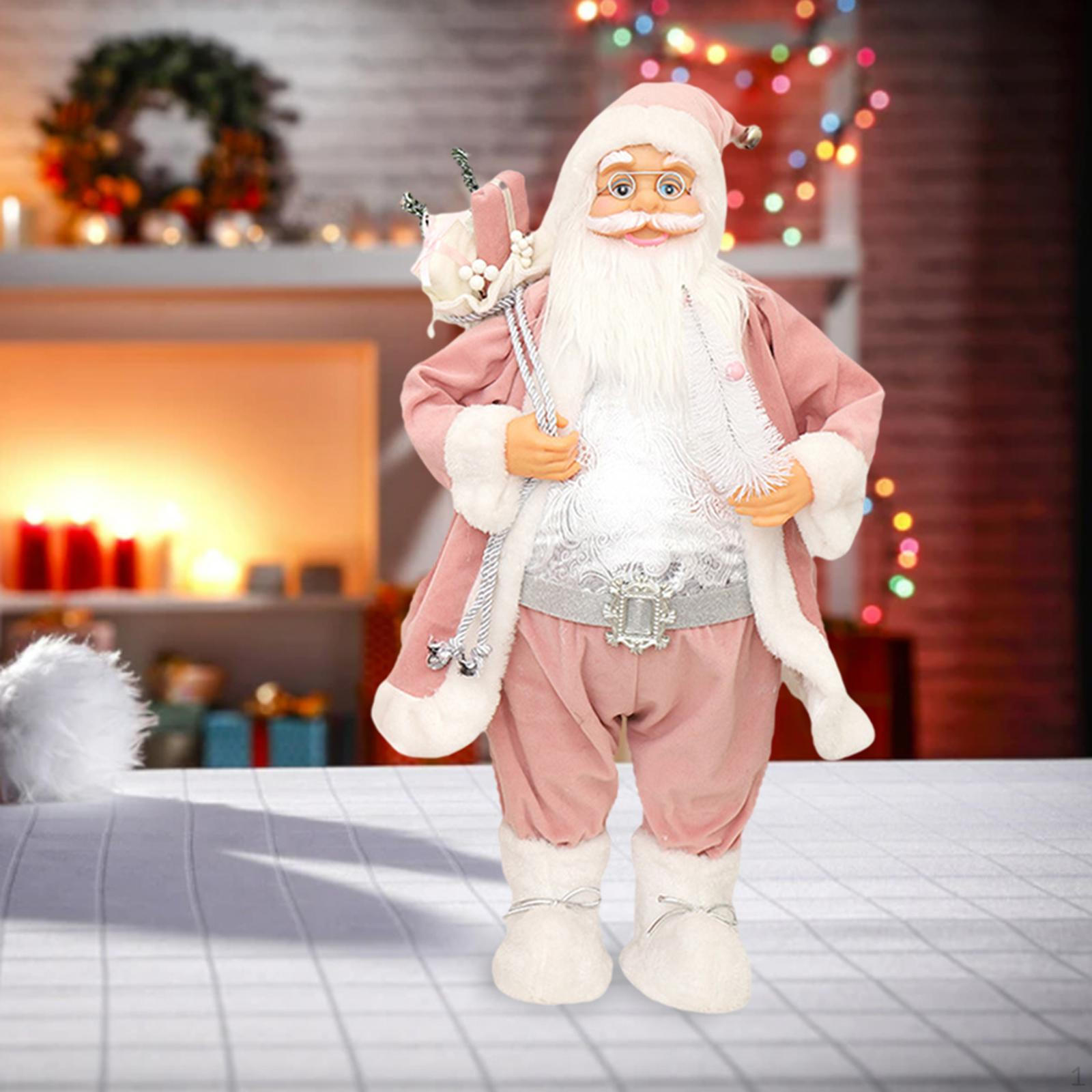 

45cm, Christmas Doll Plush Toys Ornaments Statue Tree Decor Figurine Standing Santa for Living Room