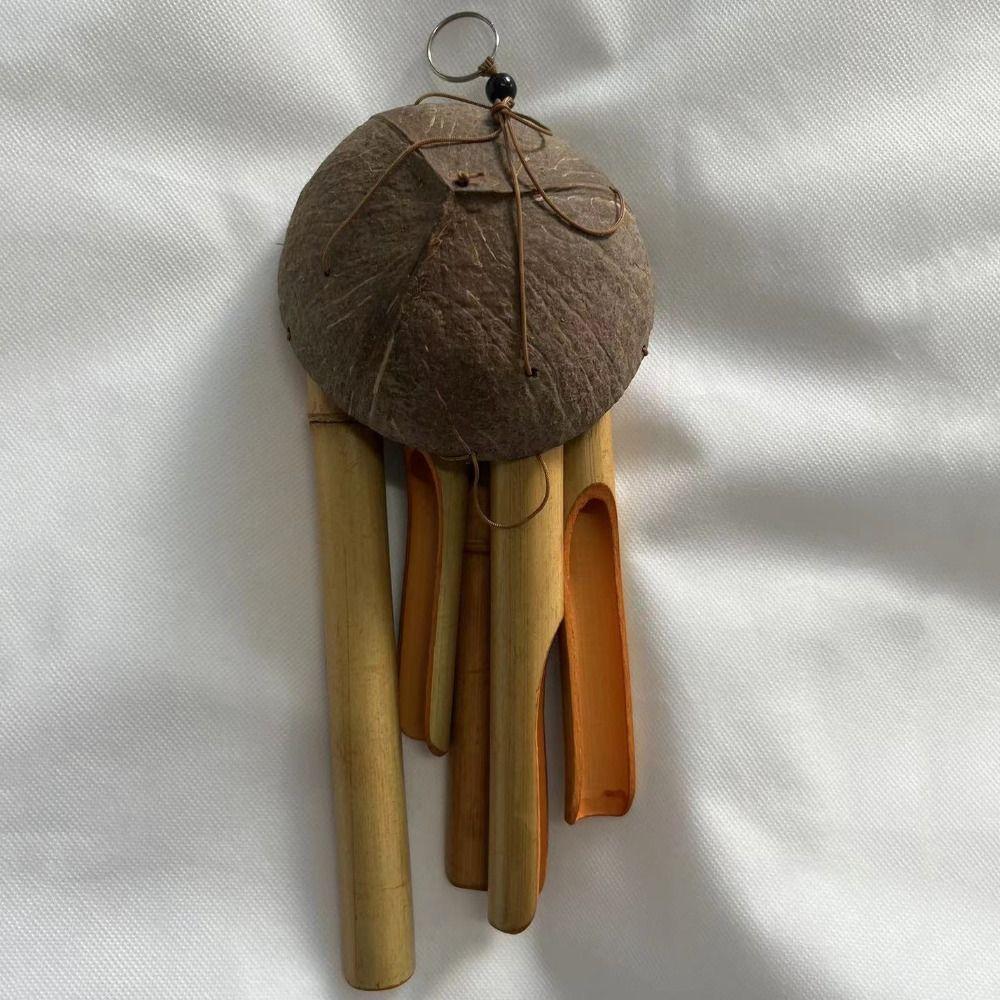 Bamboo Outdoor Decoration Wall Hanging Coconut Head Weather Resistance Handcrafted Gift Bell Tube Door Pendant Wind Chime