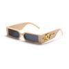 European and American new small frame hip-hop diamond-encrusted snake sunglasses men's and women's retro trend personalized square wide-leg sunglasses