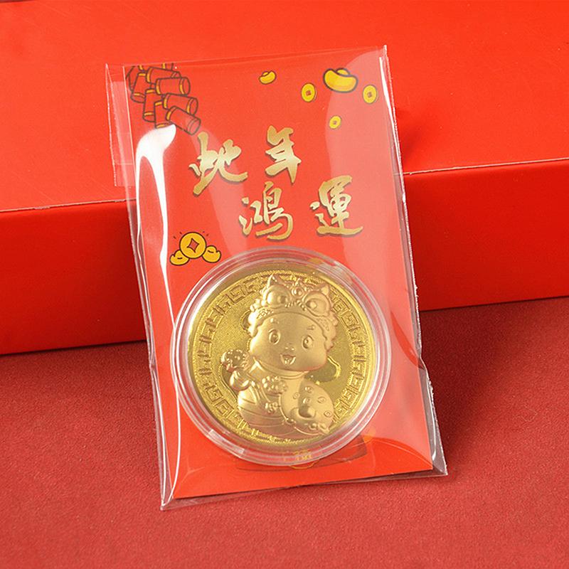 2025 Jahr der Schlange Glücksgoldmünze Gedenkmünzen Chinesisches Sternzeichen Abzeichen Sammlerstücke Gedenkmünzen