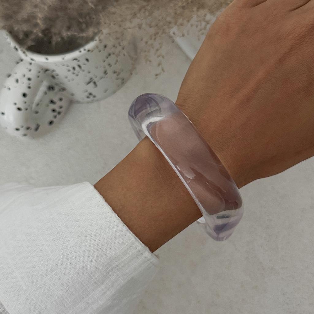 DIEZI 3 Style Exaggerated Trendy Sky Blue Acrylic Resin Wide Bangles Bracelet Vintage Fashion Bangles For Women Men Gift Jewelry