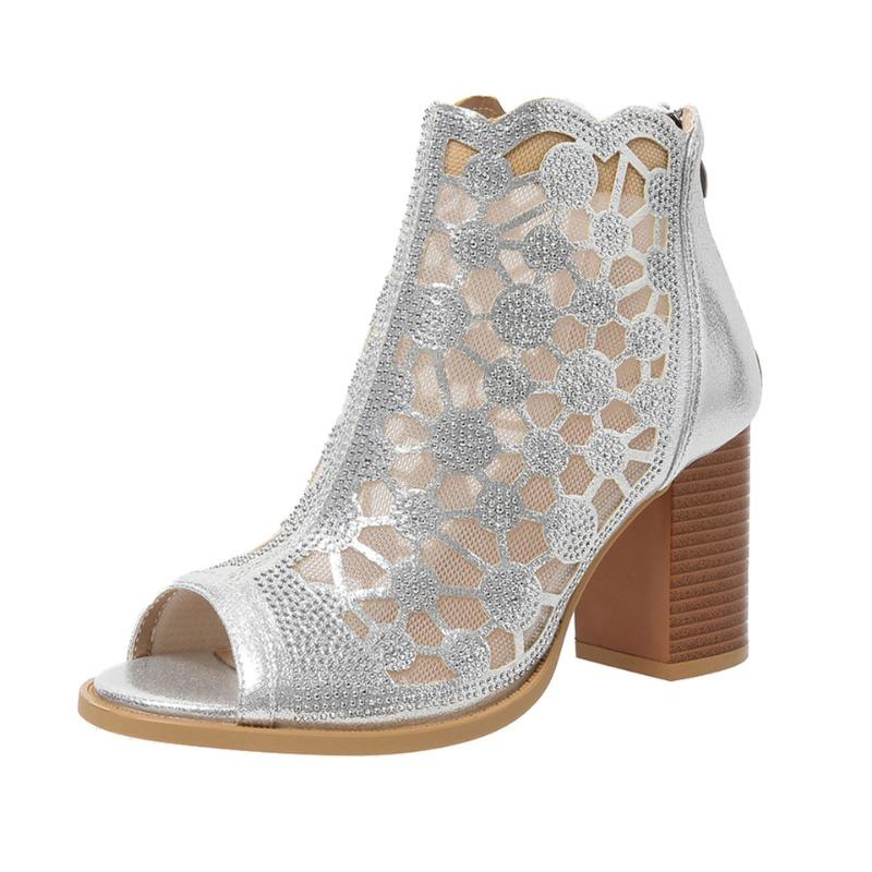 Fashion Women High Heeled Sandals Ladies Shoes Fashion Peep Toe Sandals 2025 New Summer Rome Shoes Large Size 35-43 Zapatos De Mujer
