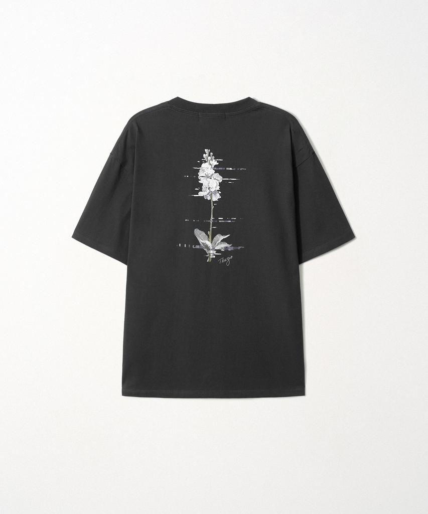 EZIO Glitch Flower T-Shirt_Charcoal