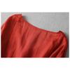 Literarisches Retro-Kleid für Damen, hautfreundlich, große Größe, mit sieben Ärmeln, hohle, lockere Taille