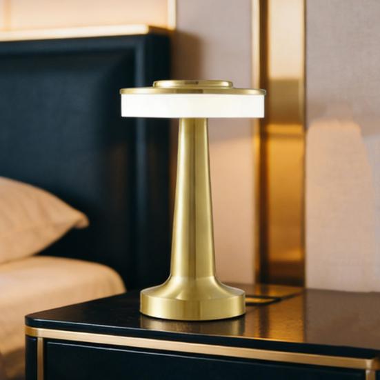 Cordless Metal Desk Lamp Adjustable Touch Control LED Table Lamp Portable Battery Powered Desk Light Bedroom Living Room Home Office Decor