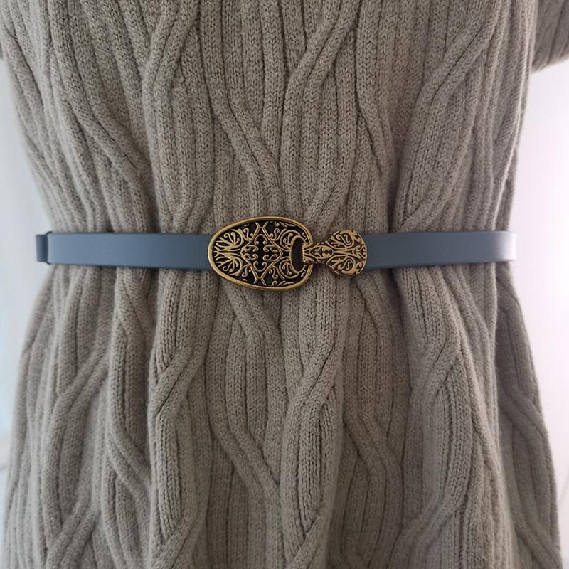 Waist Belt Leather Women Slim With Metal Clasp For Fashionable Outfits Casual