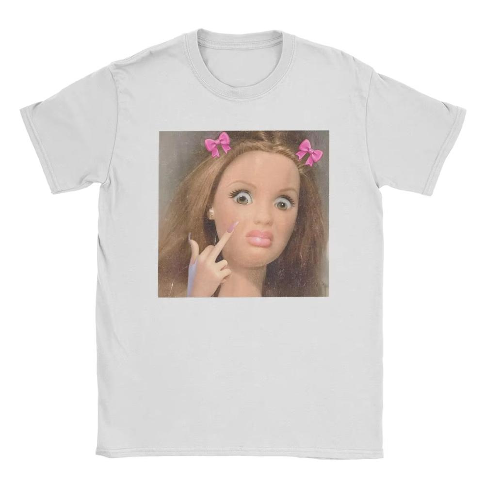 Mens Womens TShirt Funny Disgusting Doll Face Meme Gen Z Cotton Tee Shirt Short Sleeve T Shirts Round Neck Clothing Plus Size