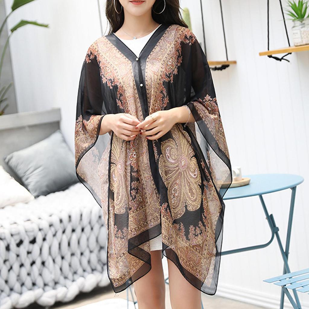 Fashion Women Chiffon Magic Shawl Beach Sunscreen Super Shawl Versatile N9M8