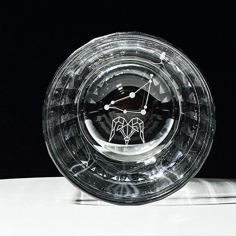 Hand-Carved Zodiac Crystal Whiskey Glass