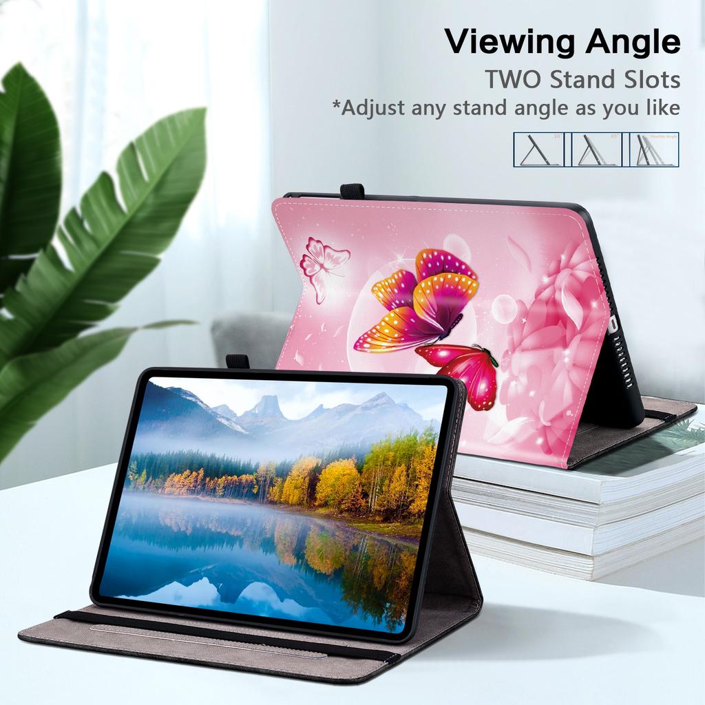 PU Leather Tablet Case for Samsung Galaxy Tab S10+ (12.4")-11 Styles! Durable,with 2 Stand Slots,Pencil Holder & Card Slots,Flexible TPU Back Cover