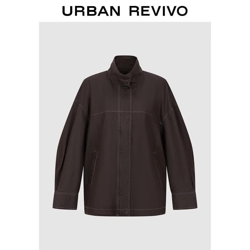 UR Women s Fall Loose Cotton Contrast Stitch Jacket L(XL-XXL)