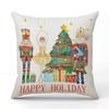 New Cartoon Character Christmas Pillowcase Linen Print Pillowcase Festive Room Sofa Decoration Cushion Cover