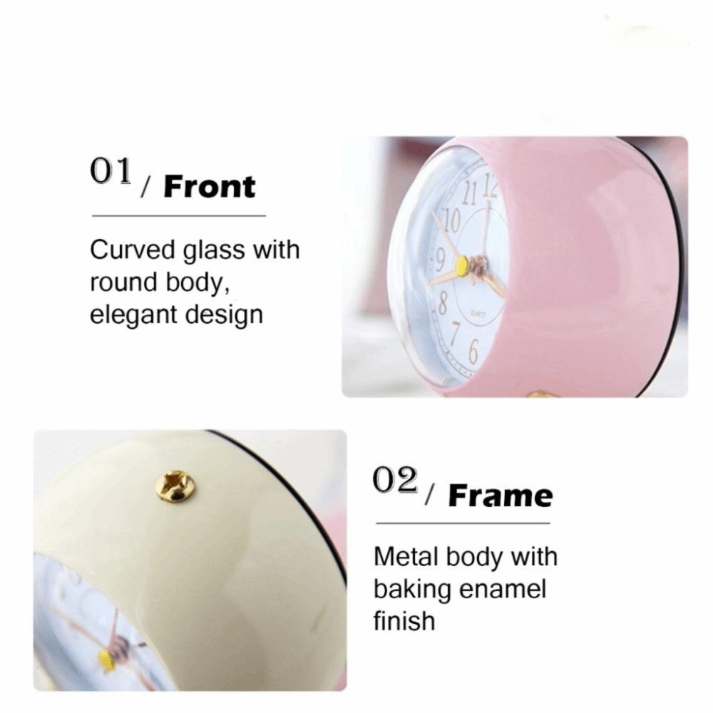 Kreativer Leuchtwecker Bunter Metallrahmen Studentenwecker Nordischer Stil Stiller Tischwecker Wohnzimmer