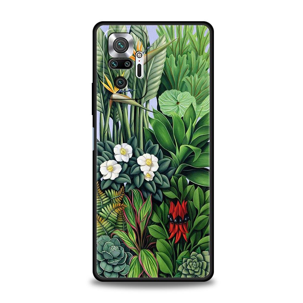 Vintage Banana Leaf Flower Phone Case For Xiaomi Redmi Note 13 12 5G 11 10 Pro Plus 4G 9S 9 8 7 9T 13C 10C 9C 9A Silicone Cover