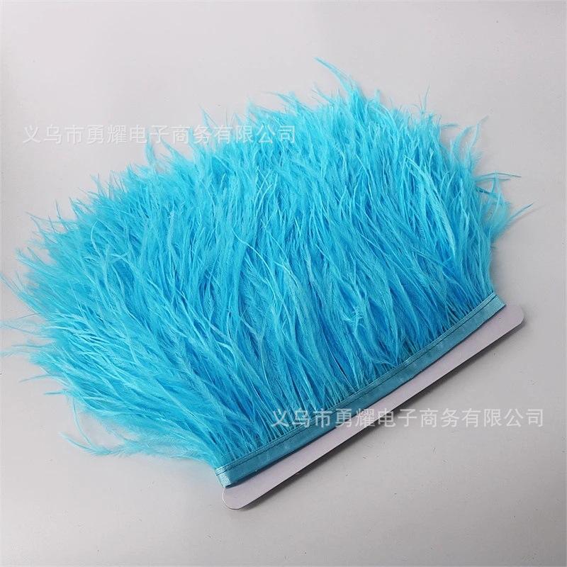 

Decorative Ostrich Hair Cloth Edge 10-15Cm Feather Accessories Wedding Accessories Colorful Cloth Strip Stage Dress Skirt небесно-голубой