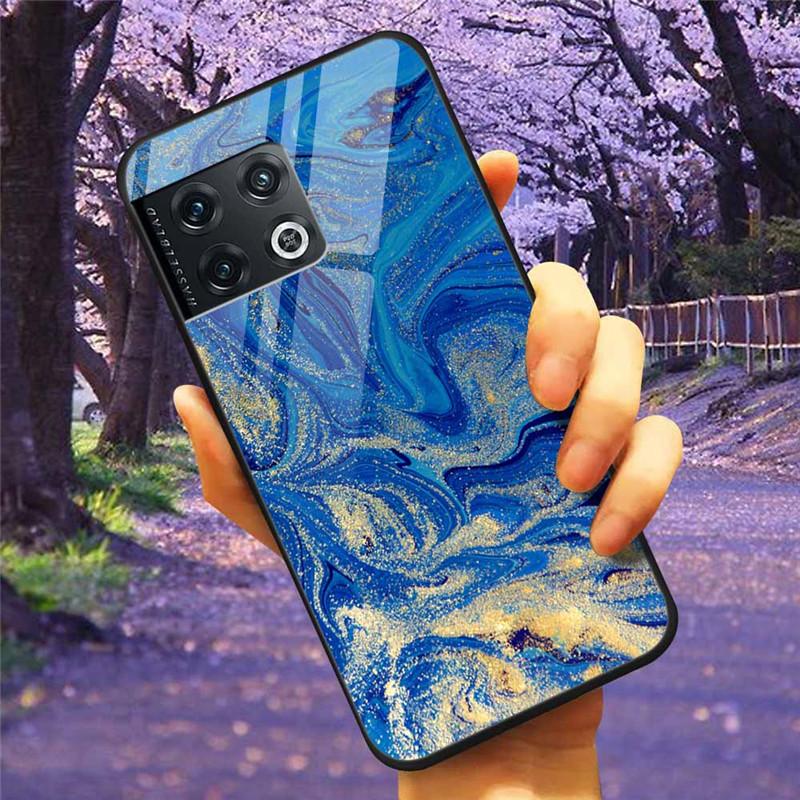 Für OnePlus 10 Pro 5G Hülle 6,7'' Gehärtetes Glas Sternenmarmor Harte Rückseite für One Plus 10Pro Funda Capa Oneplus10pro Coque