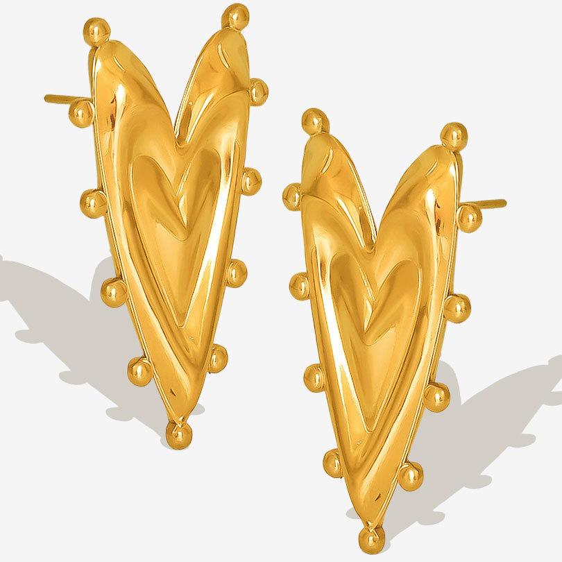 Retro Geometric Heart-Shaped Women'S Earrings With Irregular Heart-Shaped Design, Wedding Jewelry, Gift Accessories.