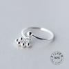 925 Sterling Silver Rings For Women Geometric Fine Jewelry Finger Adjustable Cute Flower Leaf Zirco Ring For Party Birthday Gift