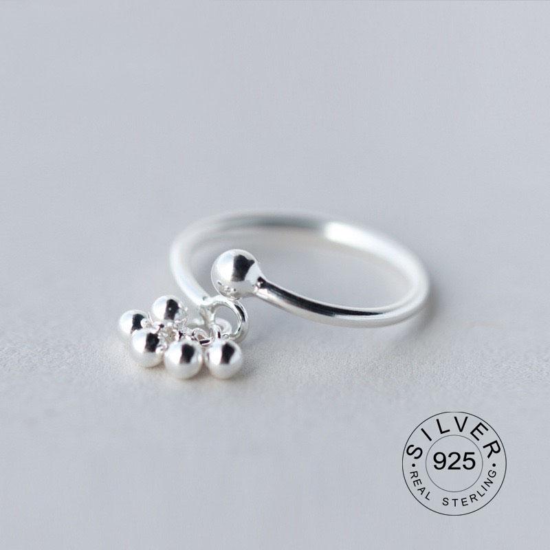 925 Sterling Silver Rings For Women Geometric Fine Jewelry Finger Adjustable Cute Flower Leaf Zirco Ring For Party Birthday Gift