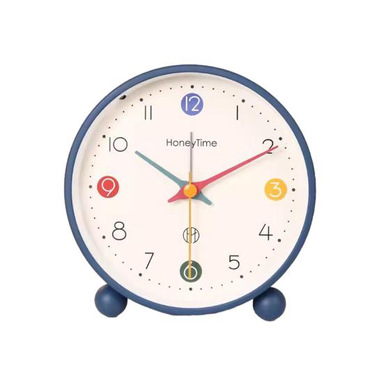 Analog Alarm Clock with Night Light Non-Ticking Silent Battery Operated Bedroom Desktop Digital Quartz Clock Children Students Birthday Gift
