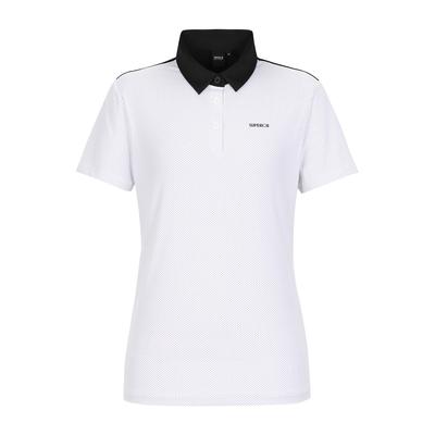 SUPERIOR Women'S Dot Collared Short Sleeve T-Shirt White (Pgc120131)