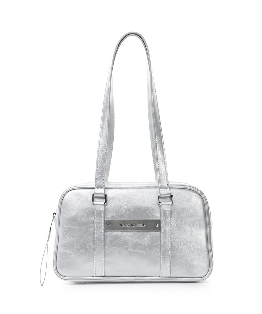 Nick&Nicole Crystal Leather Mini Boston Bag_Silver