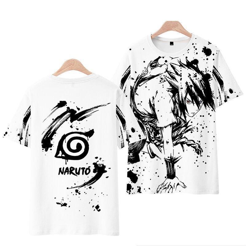 Japanisches Manga 3D-gedrucktes Kurzarm-T-Shirt Sommer Atmungsaktives Polyester Einfaches Rundhals-Oberteil