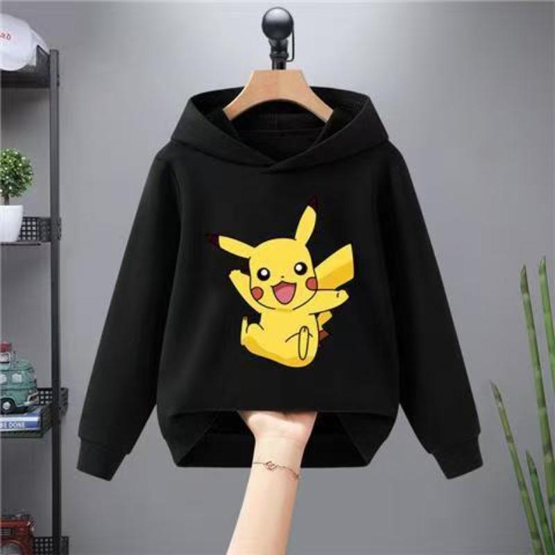 Jungen Freizeit-Hoodie Herbst Winter Modisch Kreativ Niedlich Cartoon Pikachu Warmer Bequemer Hoodie
