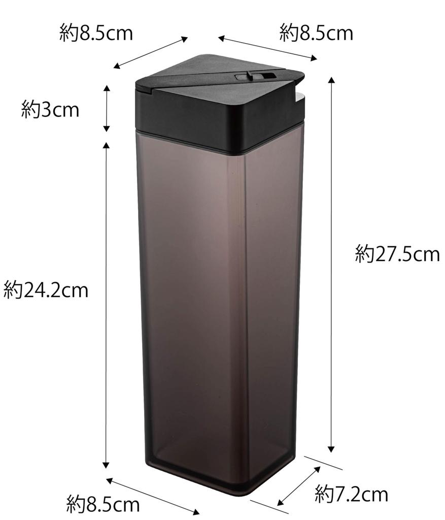 Yamazaki Tower Tiltable Water X X Dishwasher Barley Tea Disassembles and 5725 Jug, Black, Approx. W8.5 D8.5 H27.5cm, Safe, Pitcher, Pot, Washes,