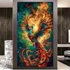 Chinoiserie Fantasy Animal Colorful Phoenix Large Diamond Painting Cross Stitch Embroidery Kit 5D Diy Diamond Mosaic Home Decor