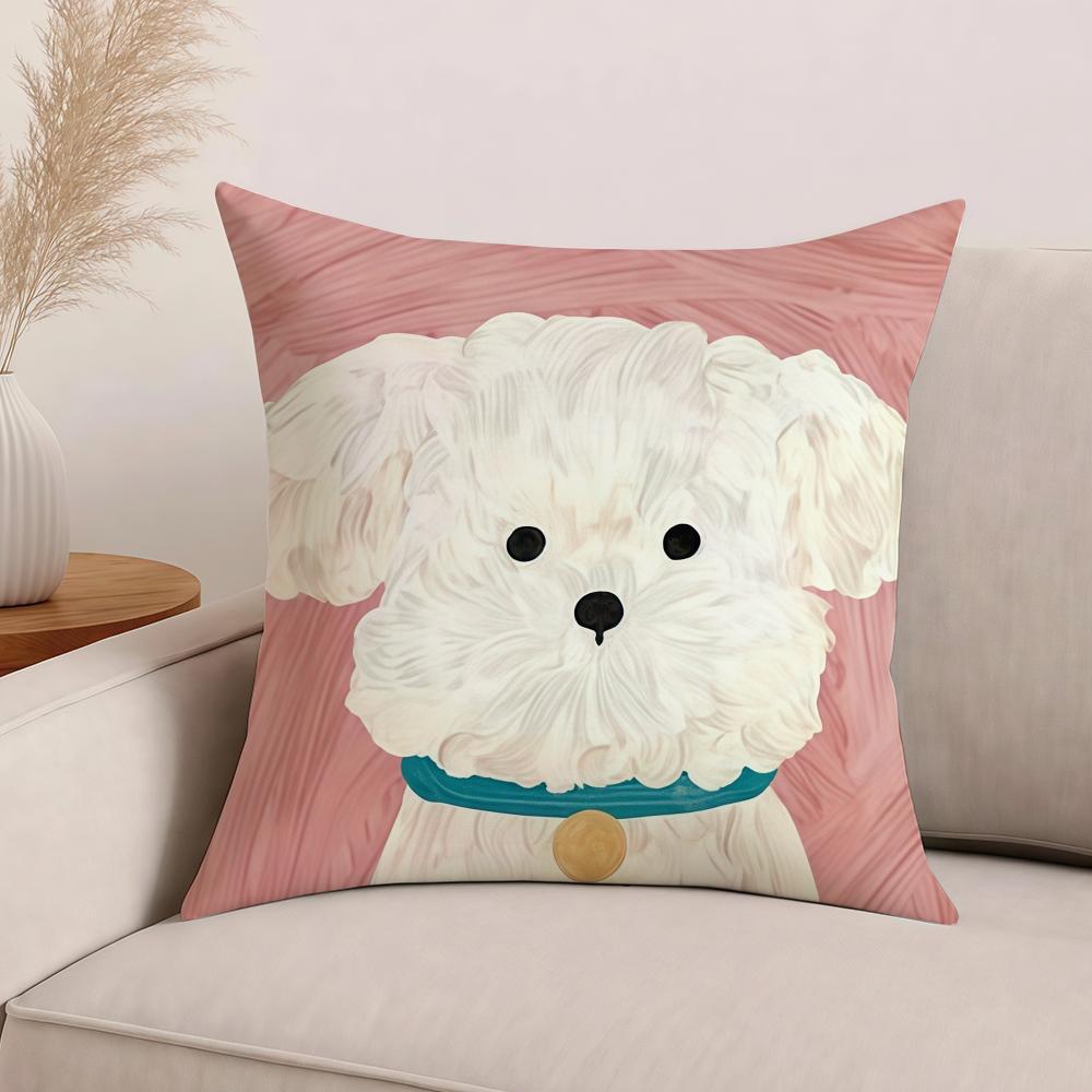 Cute Dog Cartoon Pillow Case Office Cushions Suitable For Sofa Car Bedroom Decorative Cushion Cover