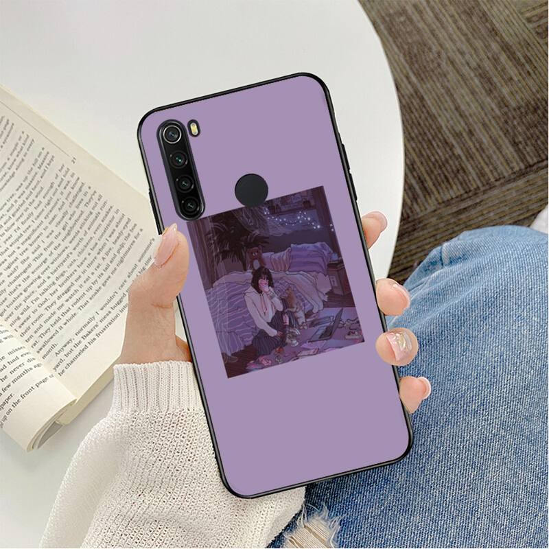 Purple Aesthetic Phone Case CaseFor Redmi Note 8Pro 8T 6Pro 6A 9 Silicone Fundas for Redmi 8 7 7A Note 5 5A Note 7 Capa