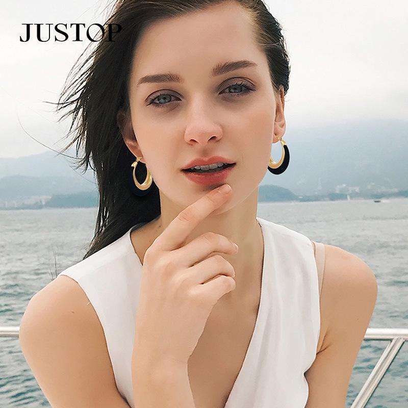 Retro Epoxy Circle Enamel Earrings: Fashionable, High-end & Versatile