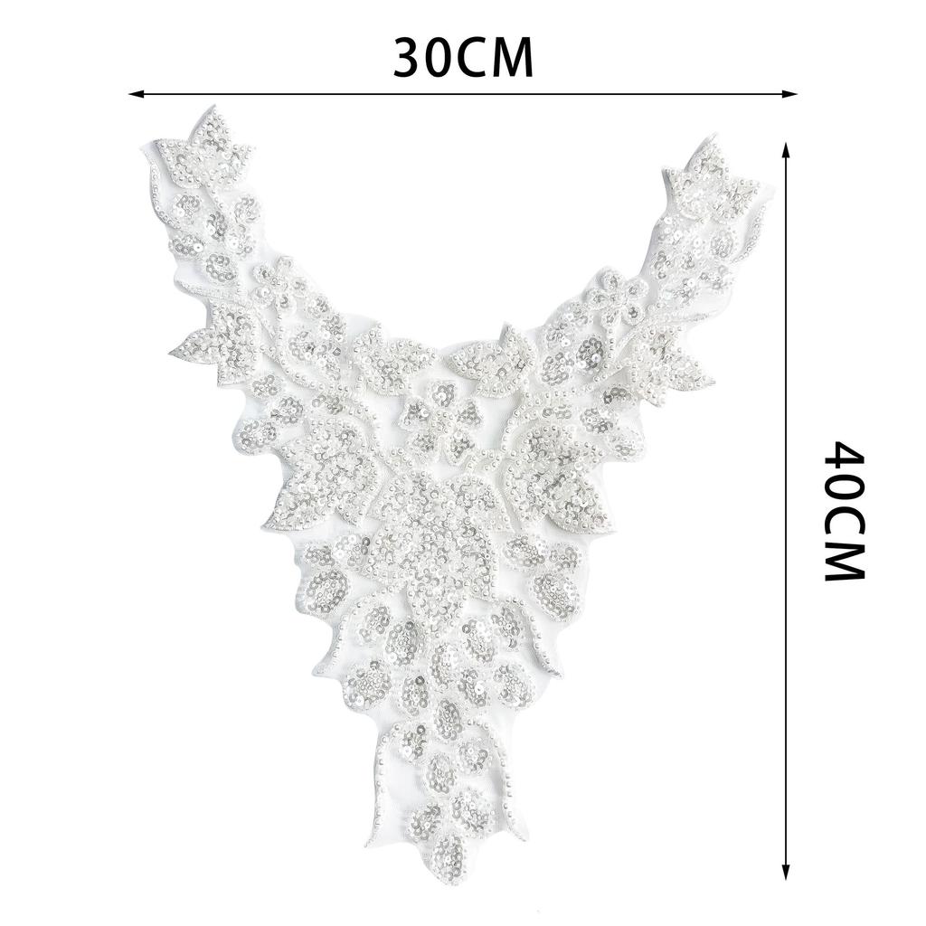 European And American Applique Bead Embroidery Handmade Bead Piece Embroidery Collar Flower Performance Clothing Dress Wedding Collar Decoration