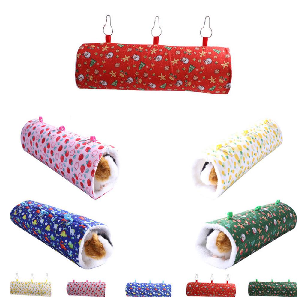 Warm Plush Bed Hideout Cage Accessories for Guinea Pig Hamster Ferret Chinchilla Sugar Glider Toys Hamster Bedding Gift