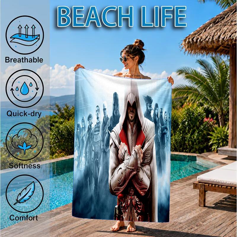 Assass Warrior Beach Towel, Microfiber Beach Towel, Perfect For Pool, Beach, Travel, Home Decor Beach Party Fan gifts