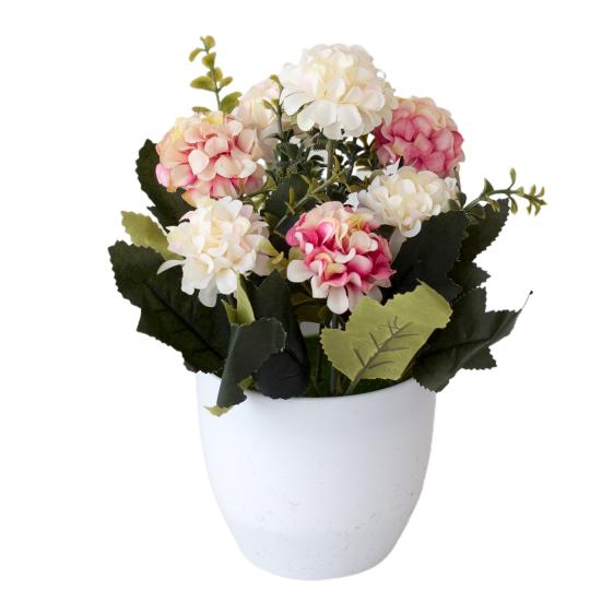 1Set Bonsai Hortensien Künstliche Kunststoff Büro Schreibtisch Nachahmung Topf Blume