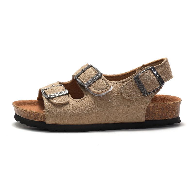 2026 Spring/Summer Kids' Cork Sandals: One-Strap Flip-Flops, Trendy Korean-Style, Double-Ring Design