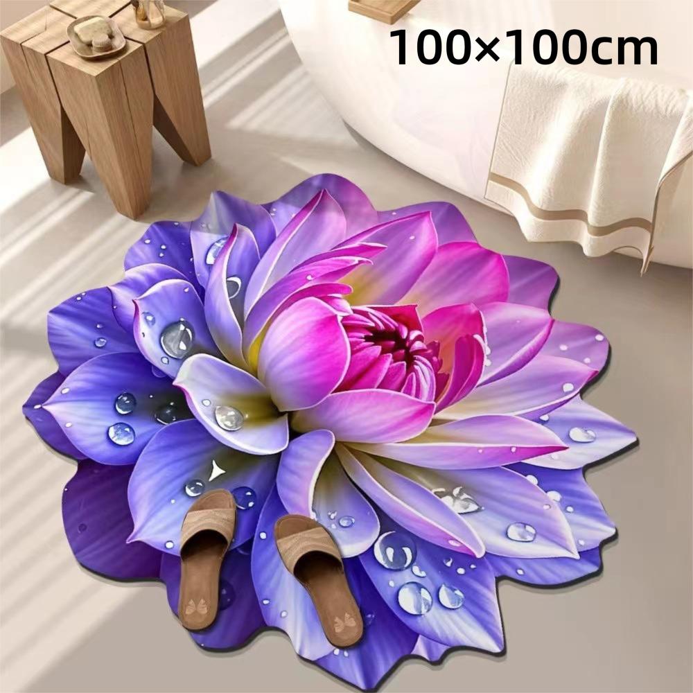 Special-shaped Flower Carpet 60/100cm Bathroom Floor Mats  for Living Room Tea Table Bedside