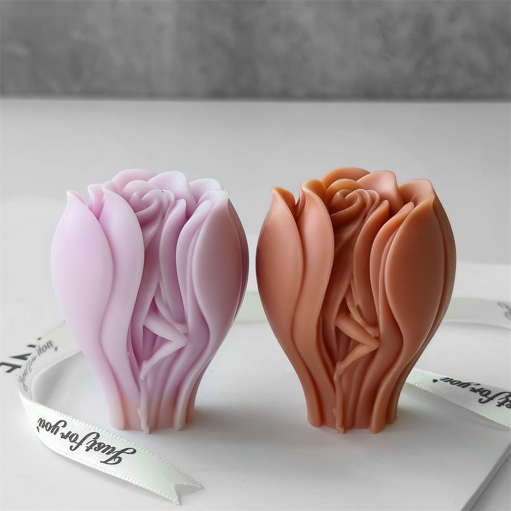 3D Rose Flower Aromatherapy Candle Silicone Mold Diy Handmade Soap Gypsum Ornament Mould Wedding Home Decor Gifts